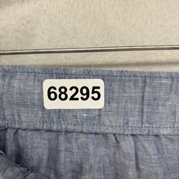 C&C CALIFORNIA Shorts S 100% Linen Chambray Elastic Waist Coastal Boho Blue NEW - Picture 16 of 16